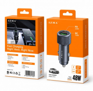Автомобильное зарядное устройство EZRA CR68, USB-A + USB-C, 48 Вт